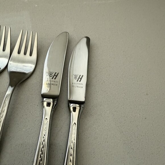 Hoogosil Rostfrei Solingen 4 Forks 2 Knives 18/10 Stainless Steel Flatware - Picture 5 of 9